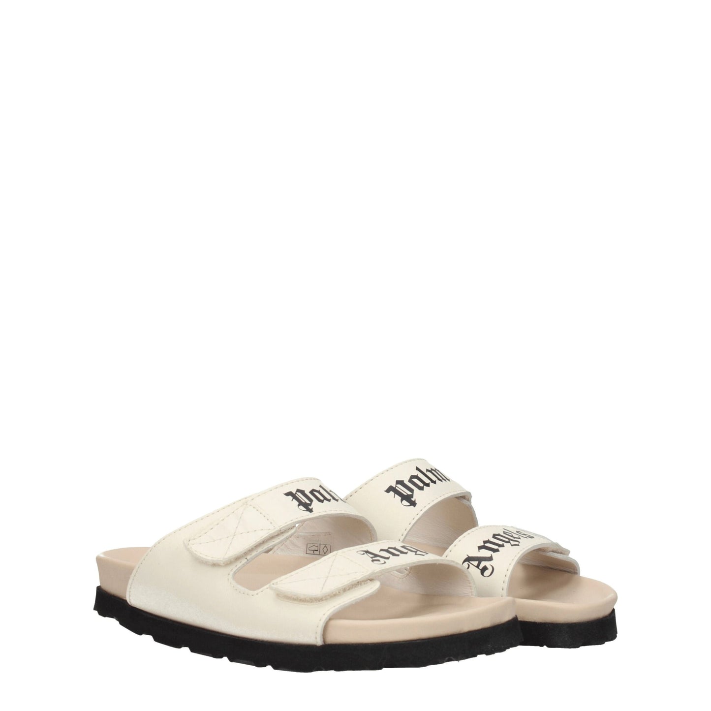 Sandales plates en cuir beige Palm Angels