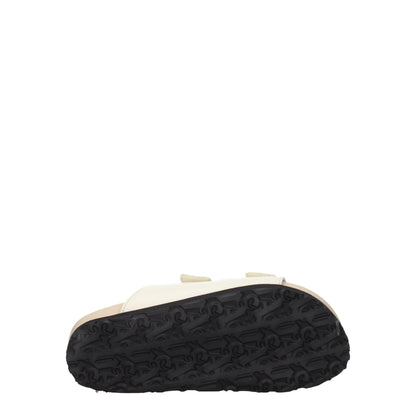 Sandales plates en cuir beige Palm Angels