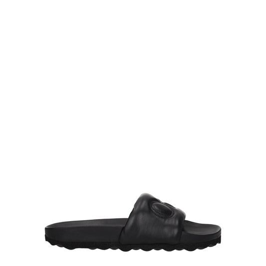 Off-White – Schwarze Leder-Slipper-Sandalen