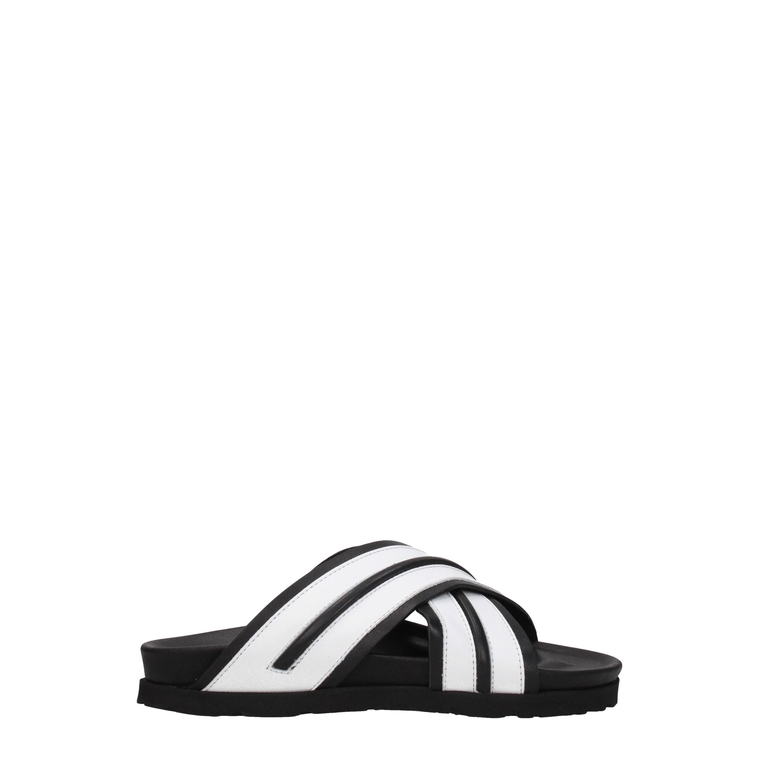 Sandales chaussons en cuir blanc Palm Angels