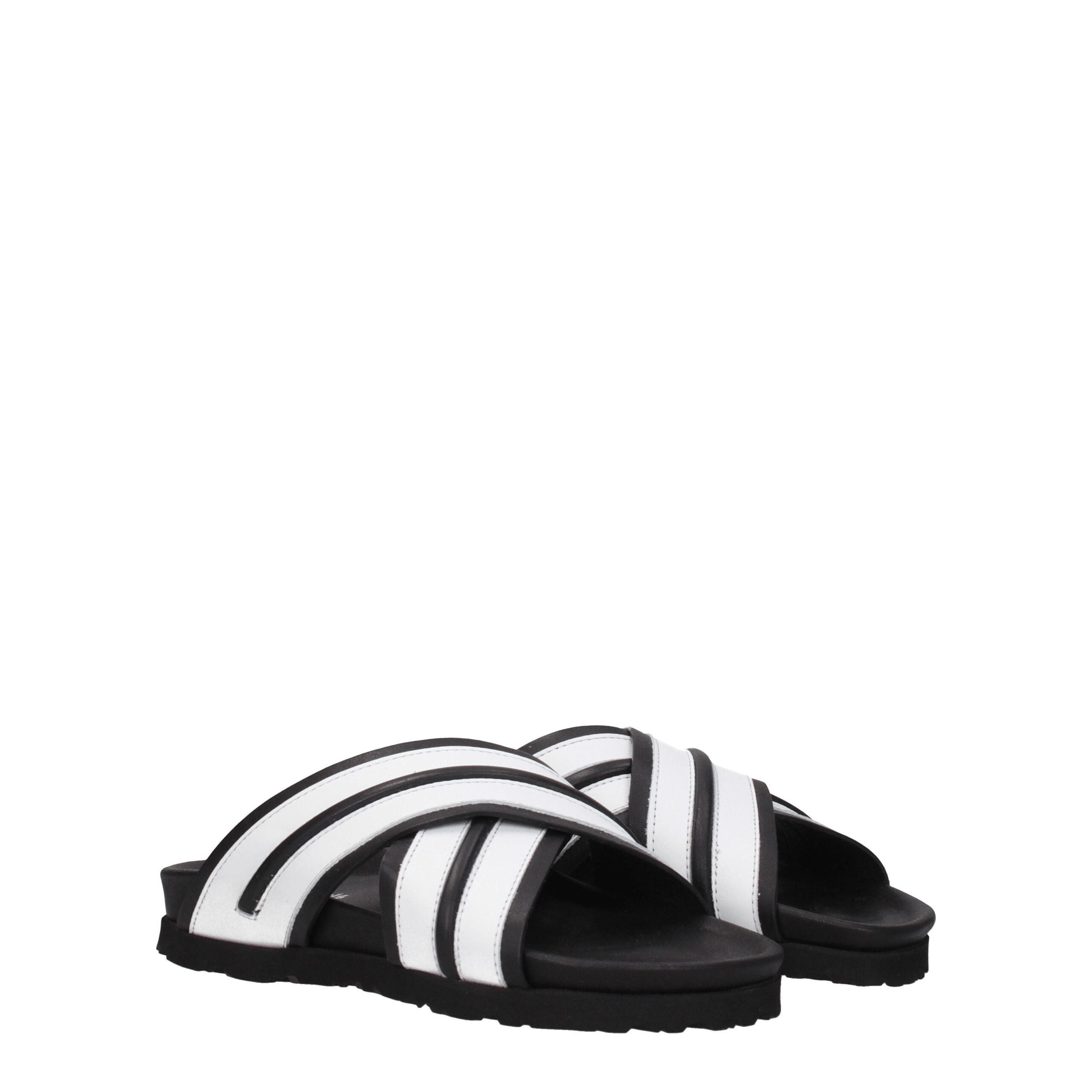 Sandales chaussons en cuir blanc Palm Angels