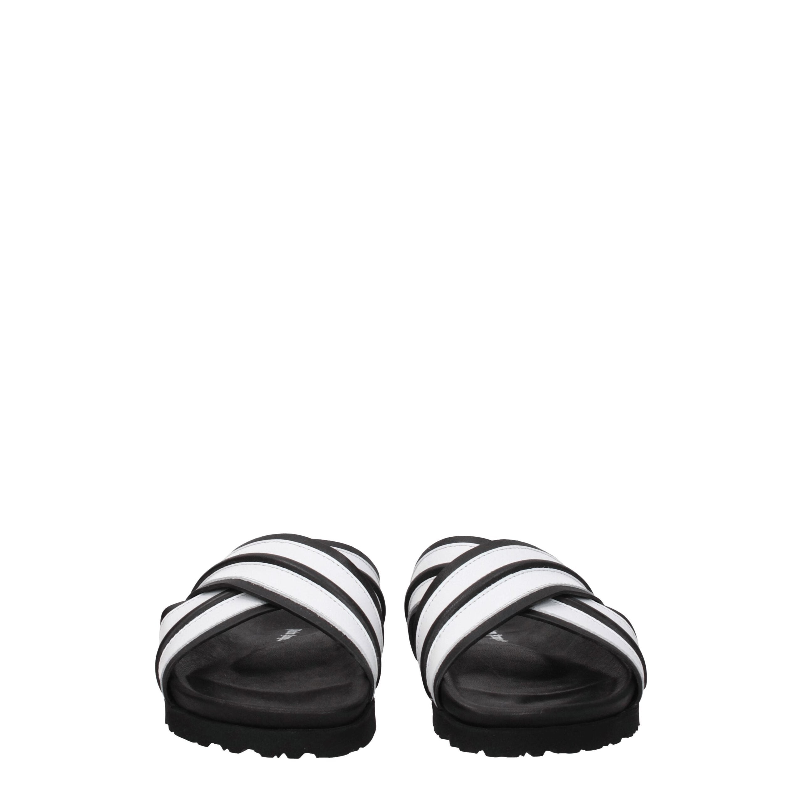 Sandales chaussons en cuir blanc Palm Angels