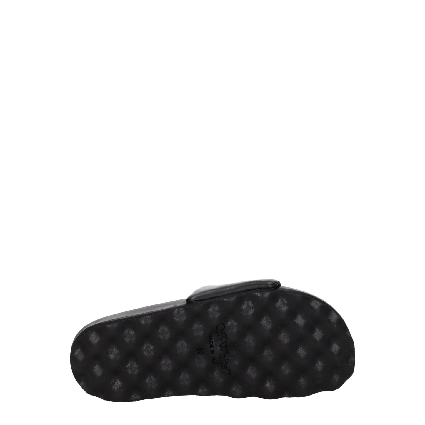Off-White – Schwarze Leder-Slipper-Sandalen