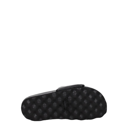 Off-White – Schwarze Leder-Slipper-Sandalen