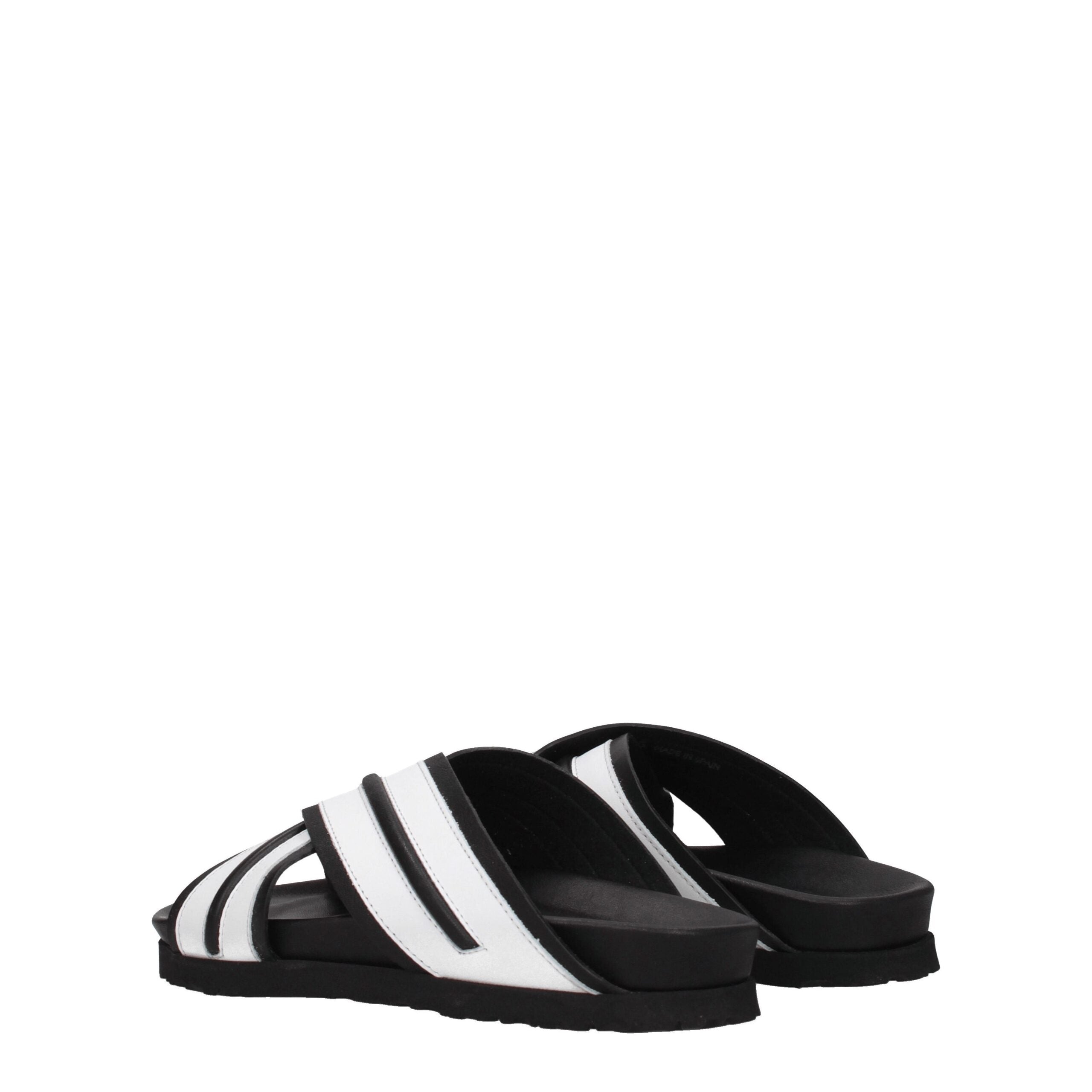 Sandales chaussons en cuir blanc Palm Angels