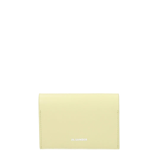 Porte-cartes en cuir jaune Jil Sander