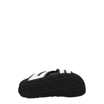 Palm Angels White Leather Slippers Sandals