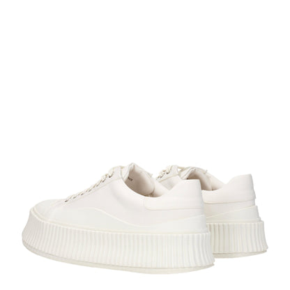 Jil Sander – Plateau-Sneakers aus weißem Stoff