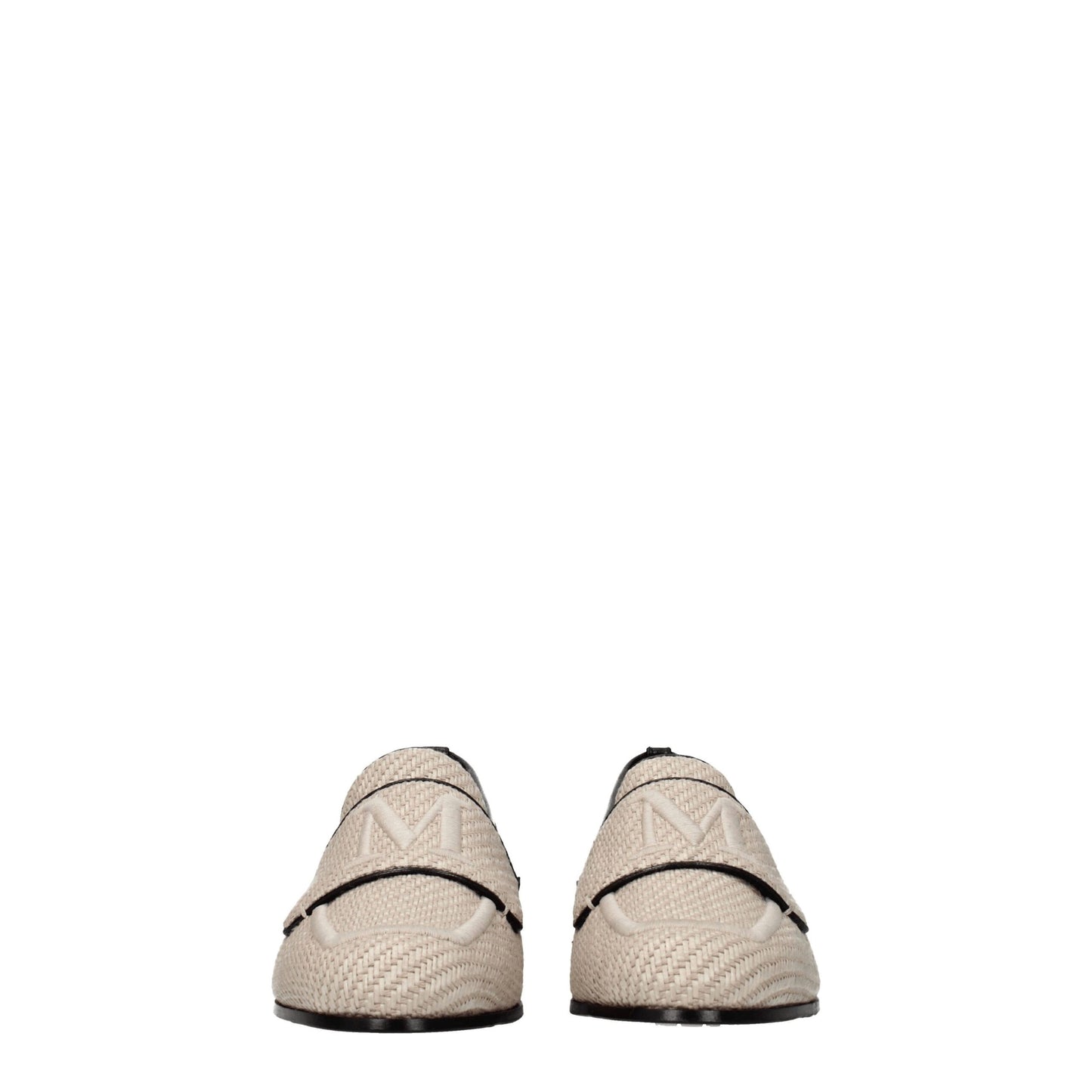Mocassins à enfiler en tissu beige Max Mara
