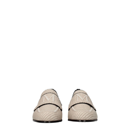 Mocassins à enfiler en tissu beige Max Mara