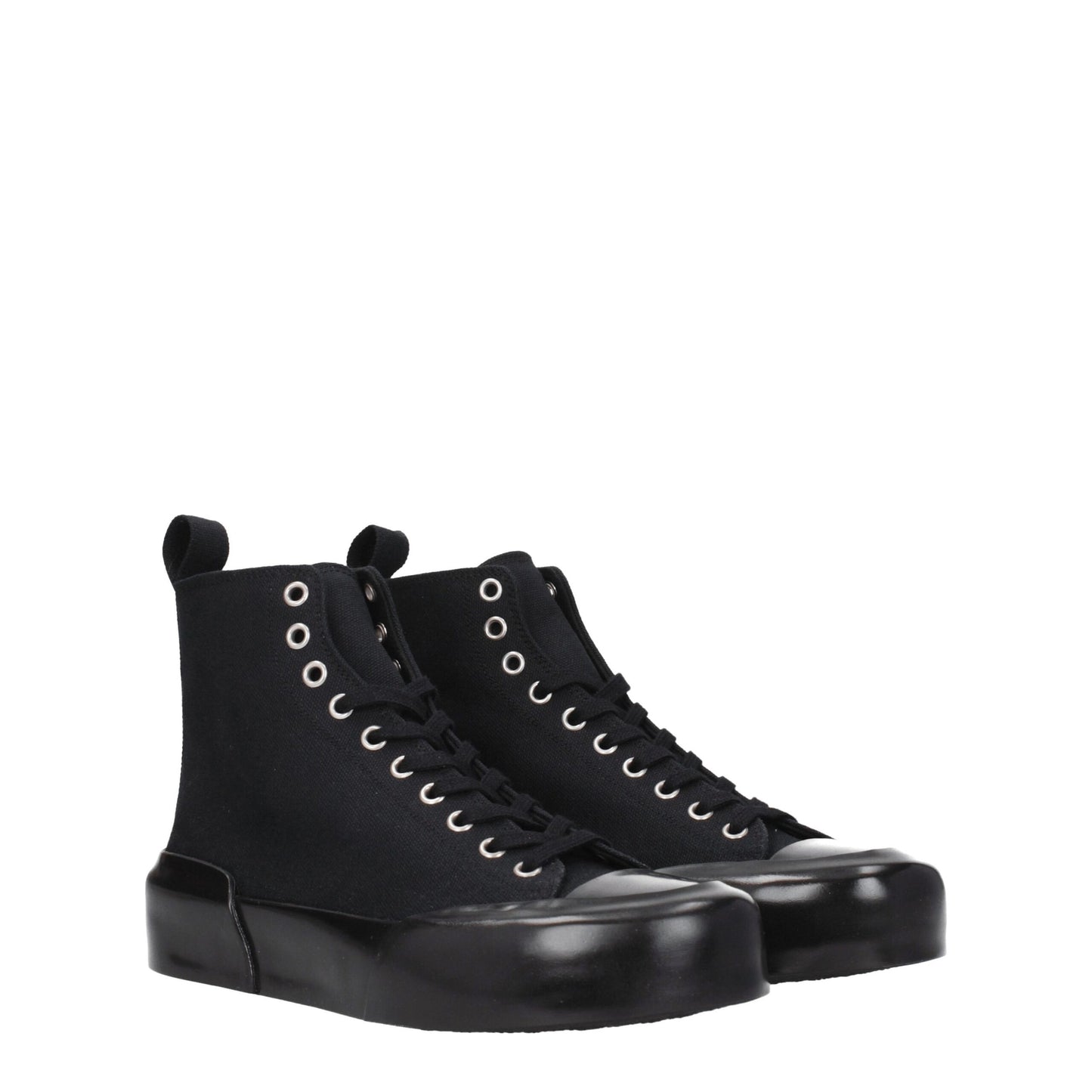 Baskets montantes en tissu noir Jil Sander