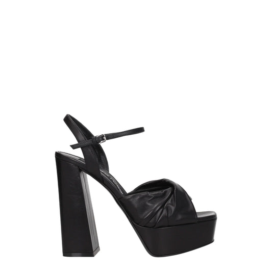 Sergio Rossi - Plateformes en cuir noir