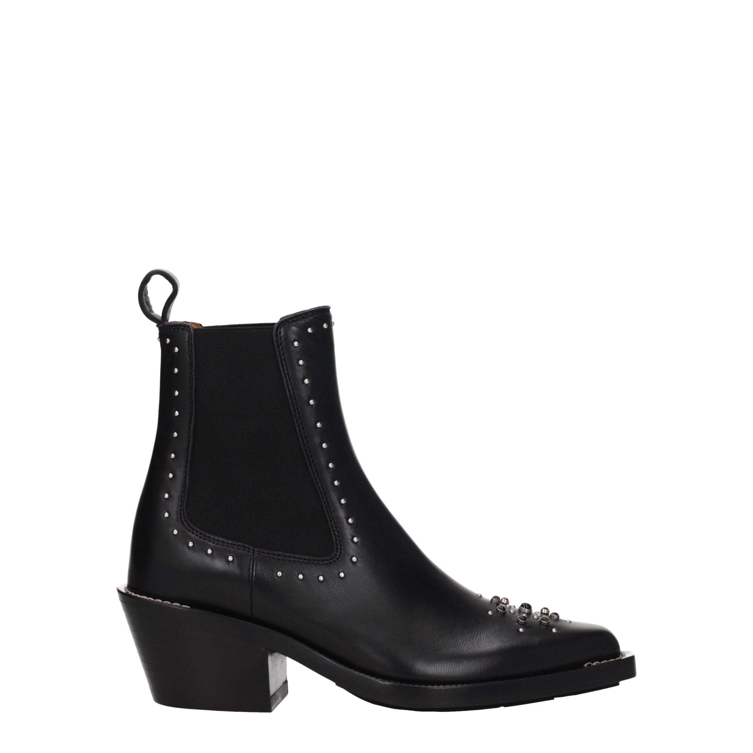 Bottines en cuir noir Chloé