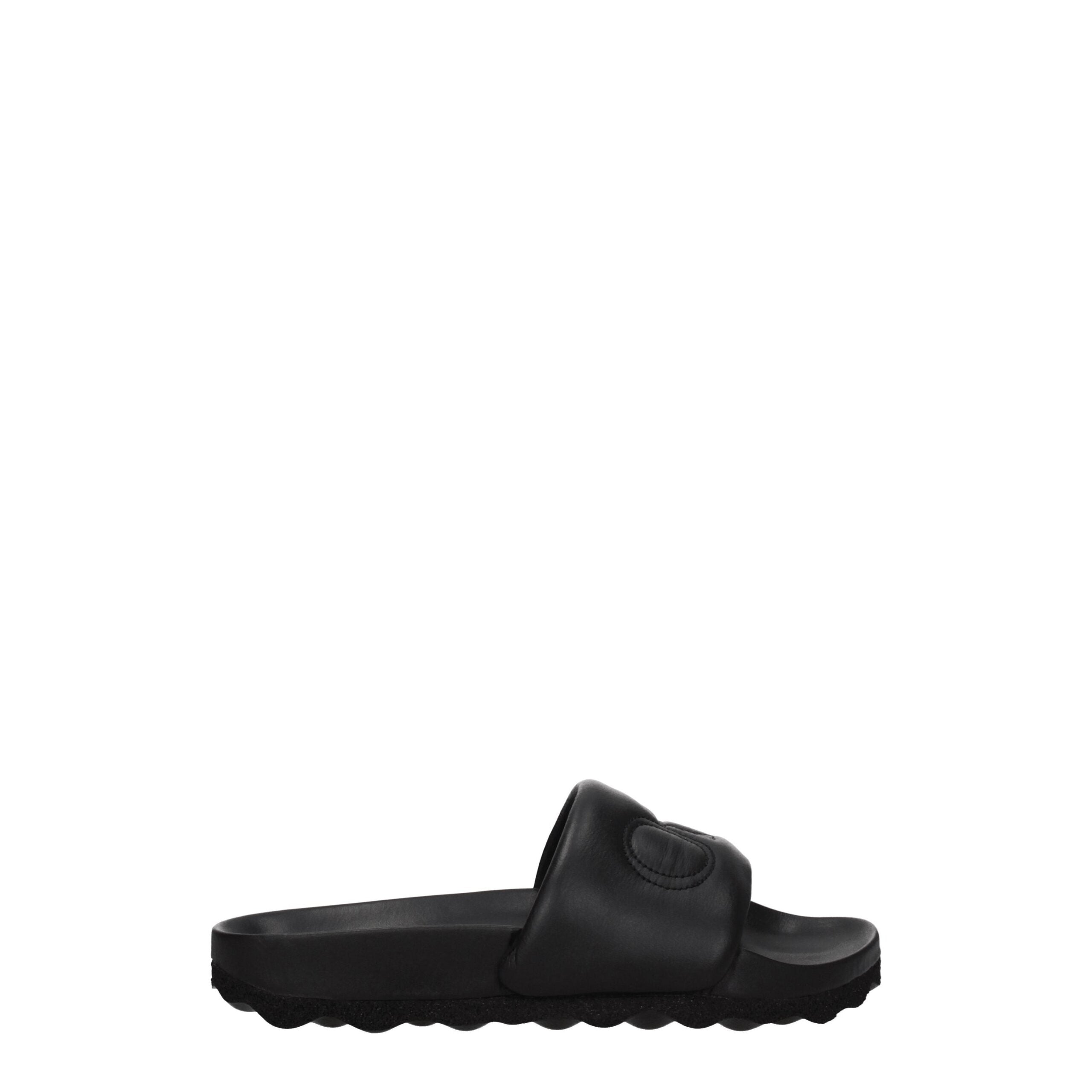 Sandales chaussons en cuir noir Off-White
