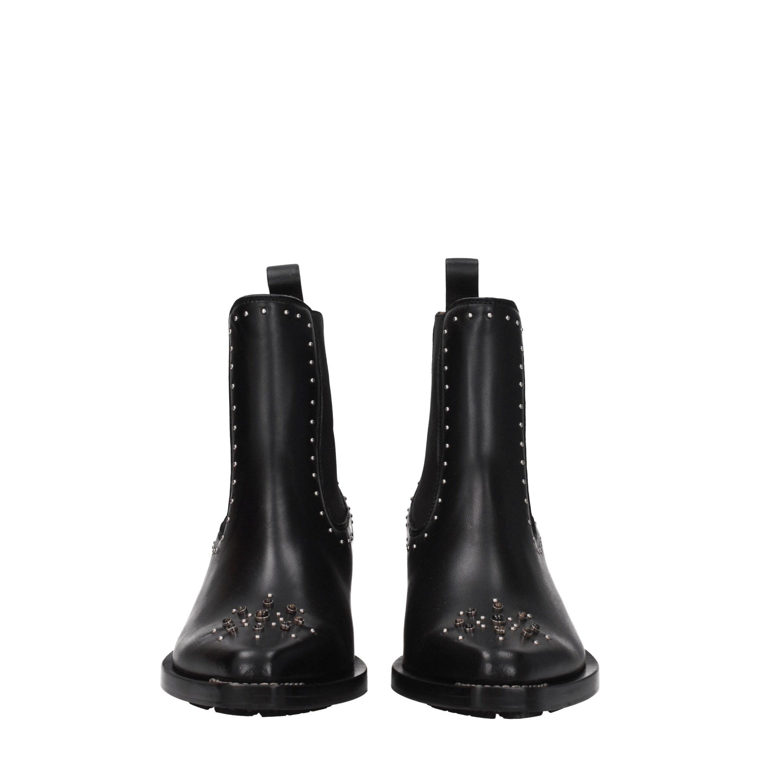 Bottines en cuir noir Chloé