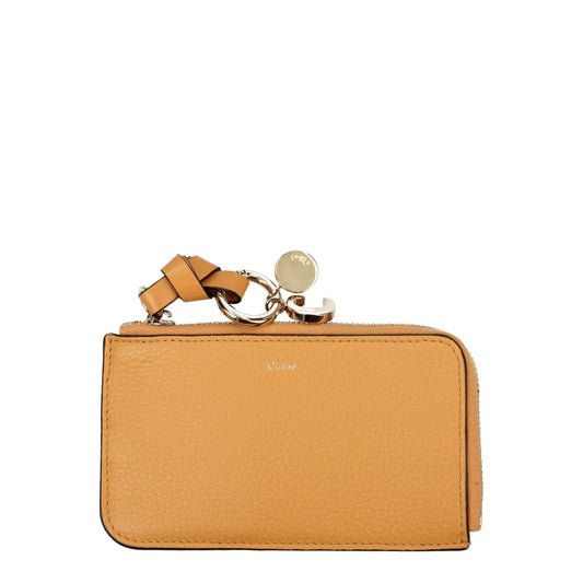 Chloé Orange Leder Geldbörsen