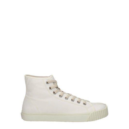 Maison Margiela – Hohe Sneakers aus weißem Stoff