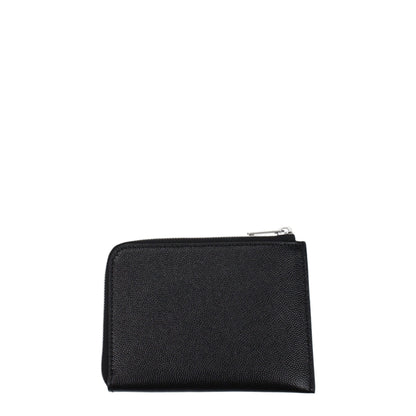 Porte-cartes en cuir noir Palm Angels