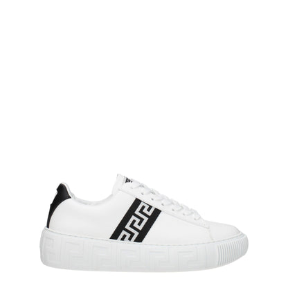 Versace Weiße niedrige Lederschuhe