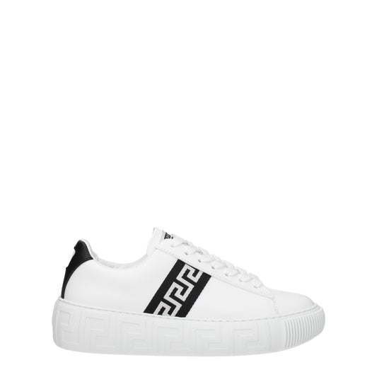 Versace Weiße niedrige Lederschuhe