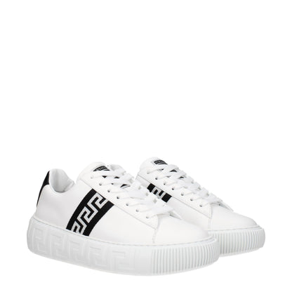 Versace Weiße niedrige Lederschuhe