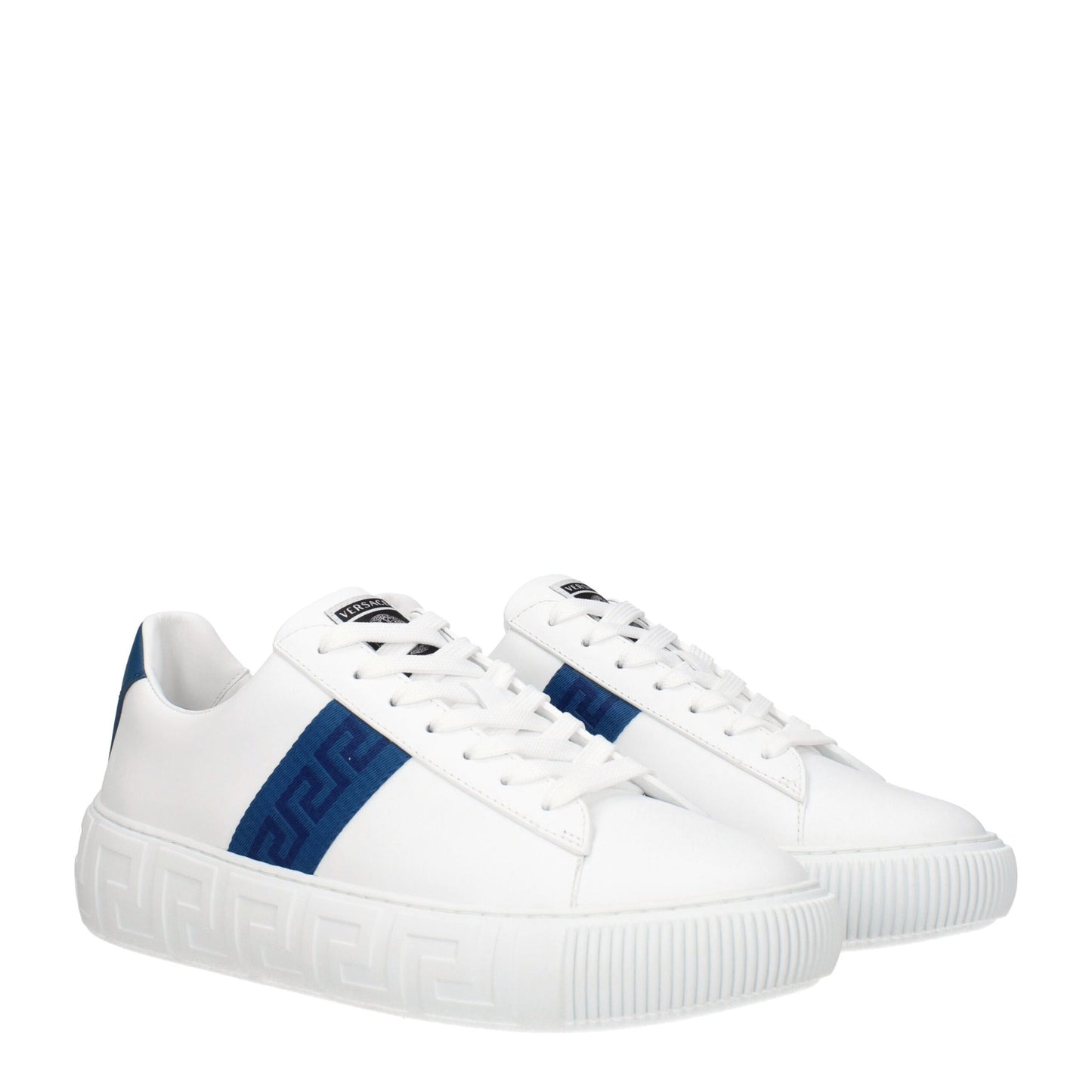 Versace Weiße niedrige Lederschuhe