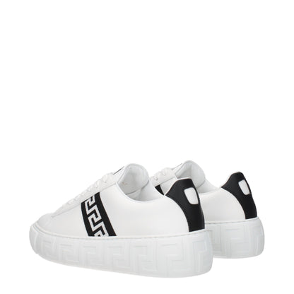 Versace Weiße niedrige Lederschuhe