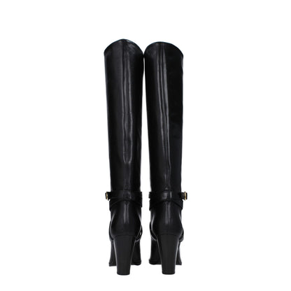 Celine – Schwarze Lederstiefel mit hohem Absatz