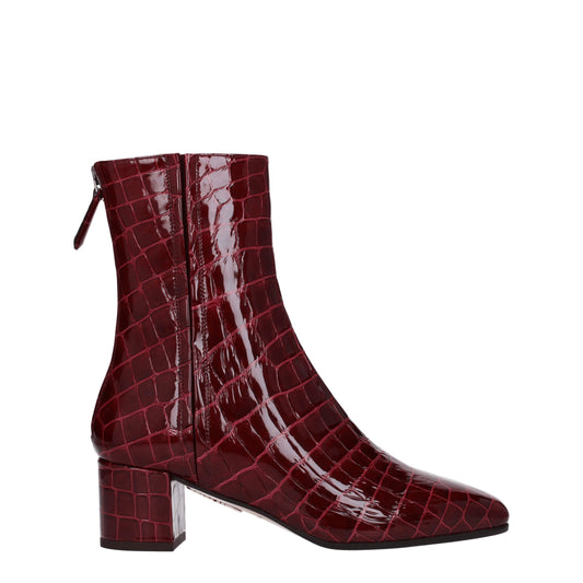 Bottines en cuir rouge Aquazzura
