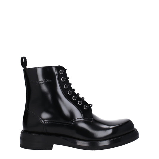Bottines en cuir noir Christian Dior