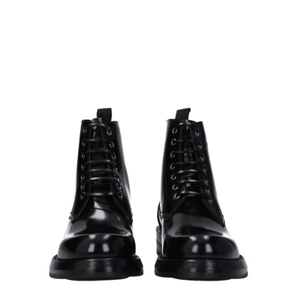 Bottines en cuir noir Christian Dior