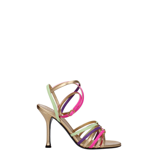Valentino Garavani – Mehrfarbige Sandalen aus Leder mit Stilettoabsatz