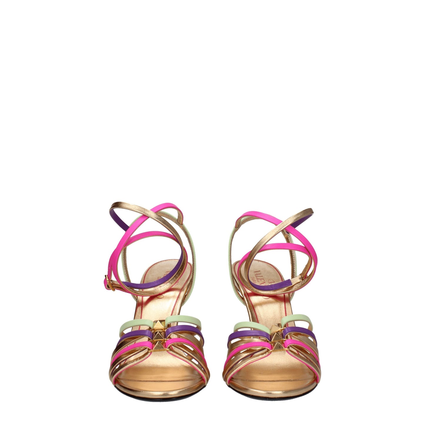 Valentino Garavani – Mehrfarbige Sandalen aus Leder mit Stilettoabsatz