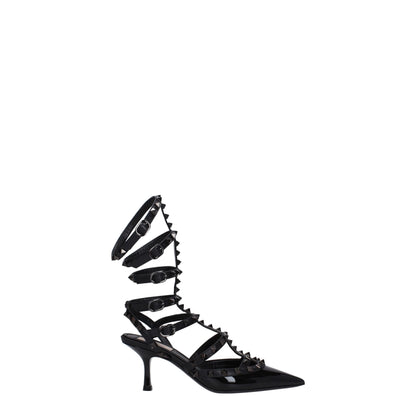 Valentino Garavani – Schwarze Sandalen aus Leder mit Stilettoabsatz