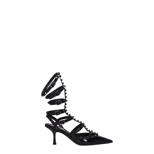 Valentino Garavani – Schwarze Sandalen aus Leder mit Stilettoabsatz