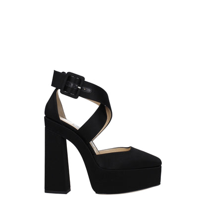 Jimmy Choo Schwarze Satin-Plateaus