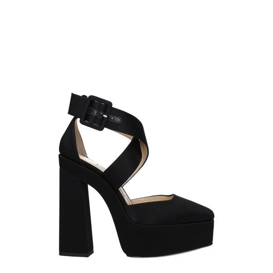 Jimmy Choo Schwarze Satin-Plateaus