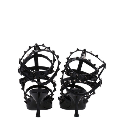 Valentino Garavani – Schwarze Sandalen aus Leder mit Stilettoabsatz