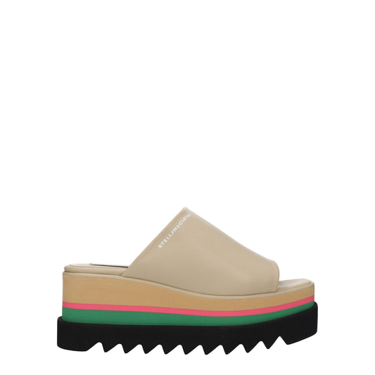 Stella McCartney – Beigefarbene Slipper-Sandalen aus Leder