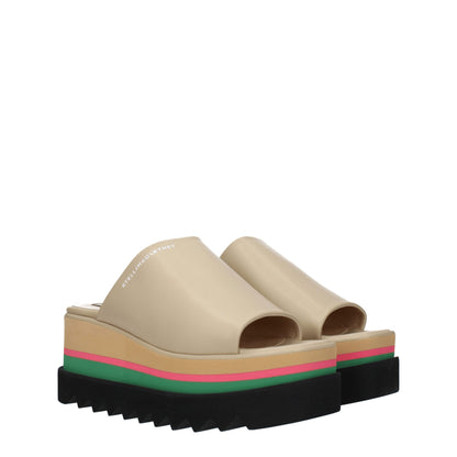 Stella McCartney – Beigefarbene Slipper-Sandalen aus Leder