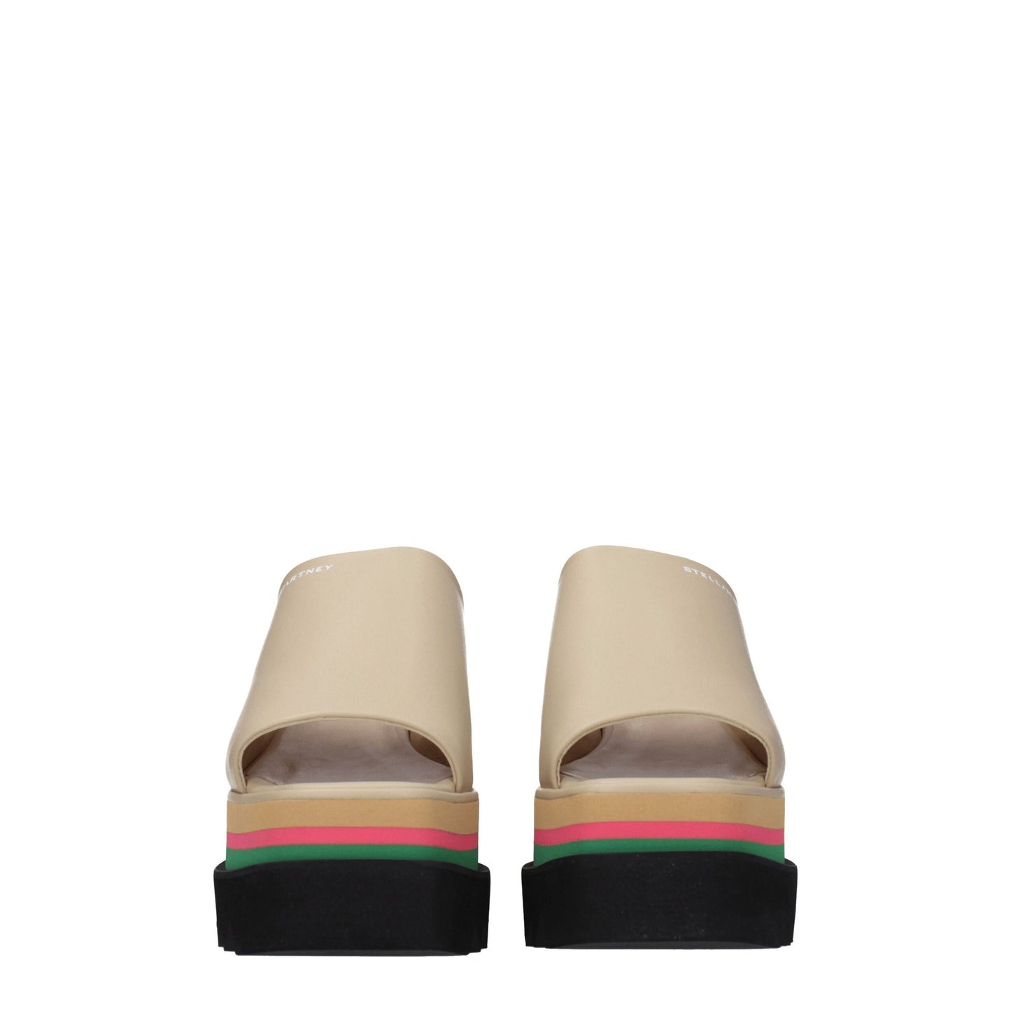 Stella McCartney – Beigefarbene Slipper-Sandalen aus Leder