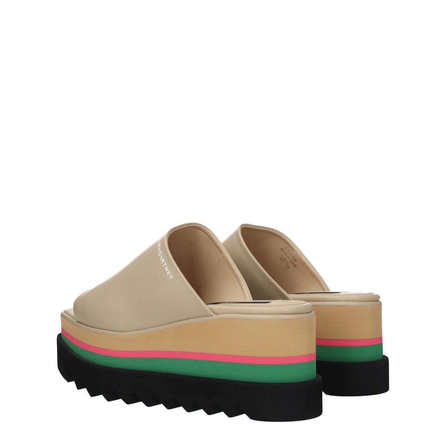 Stella McCartney – Beigefarbene Slipper-Sandalen aus Leder