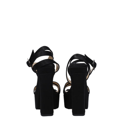 Jimmy Choo Schwarze Satin-Plateaus