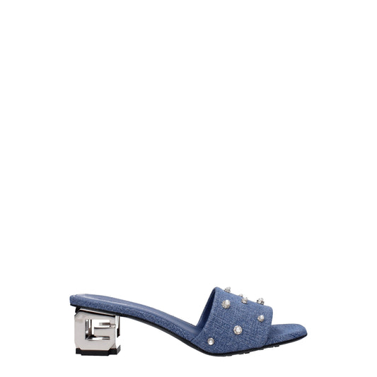 Givenchy – Flache Sandalen aus blauem Stoff
