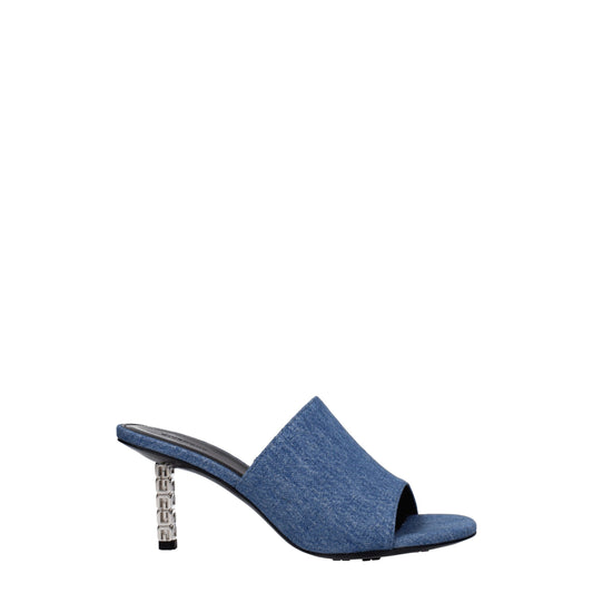 Givenchy – Blaue Plateauschuhe aus Stoff