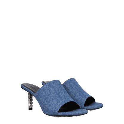 Givenchy – Blaue Plateauschuhe aus Stoff