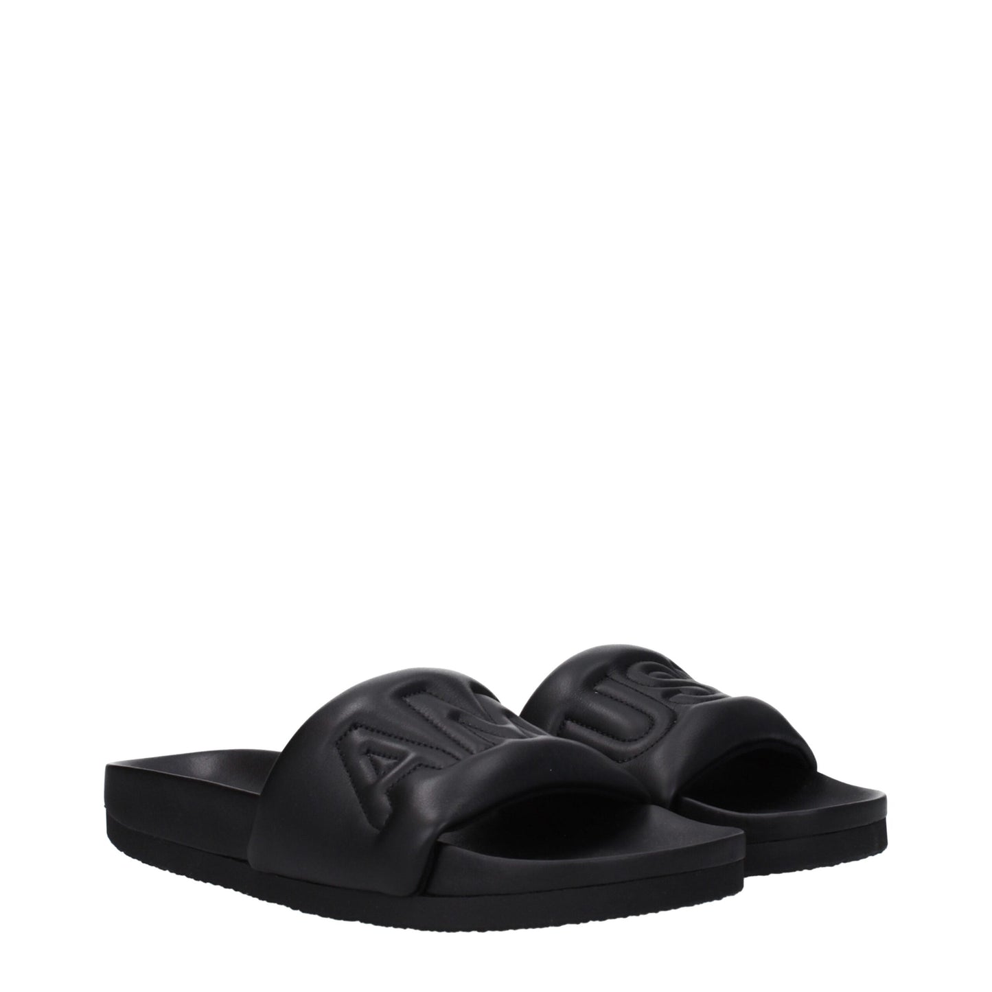 Ambush – Schwarze Leder-Slipper-Sandalen
