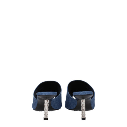 Givenchy – Blaue Plateauschuhe aus Stoff