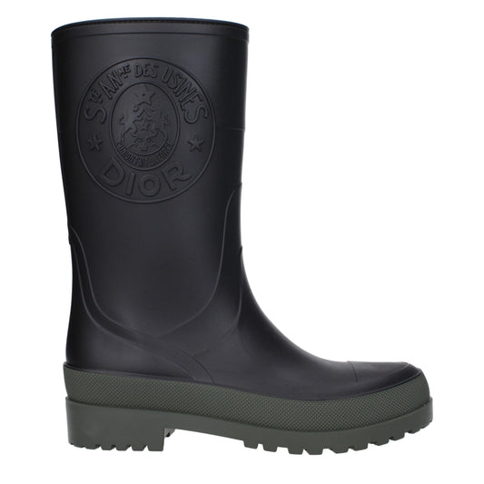 Bottes de pluie en coton noir Christian Dior