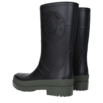 Bottes de pluie en coton noir Christian Dior
